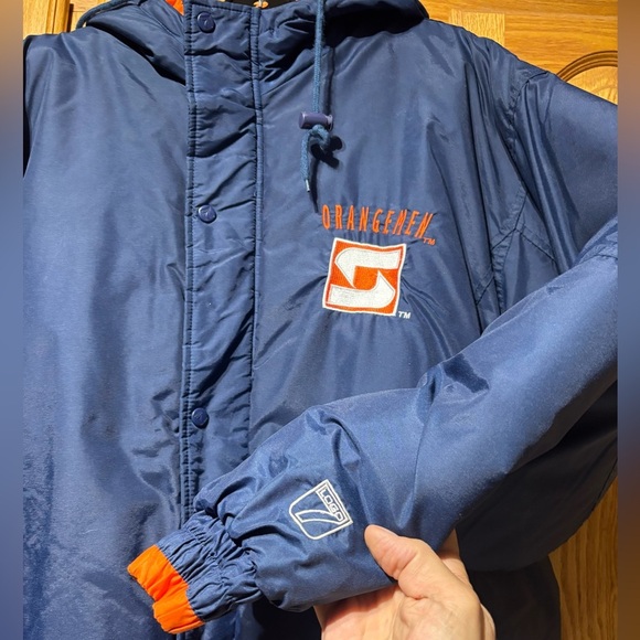 Vintage 90's Logo 7 Syracuse Orangemen NCAA Collegiate Parka Jacket Large - Picture 3 of 9